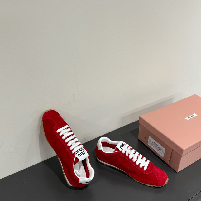 PLUME SNEAKERS IN RED SUEDE