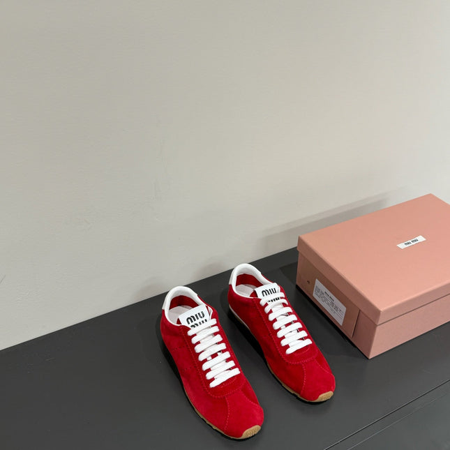 PLUME SNEAKERS IN RED SUEDE