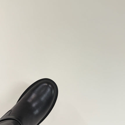 MAJOR ANKLE BOOT BLACK CALFSKIN WITH SHEARLING WOOL LINING