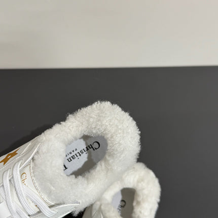 YELLOW STAR SNEAKER WHITE CALFSKIN AND SUEDE CALFSKIN WITH SHEARLING LINING