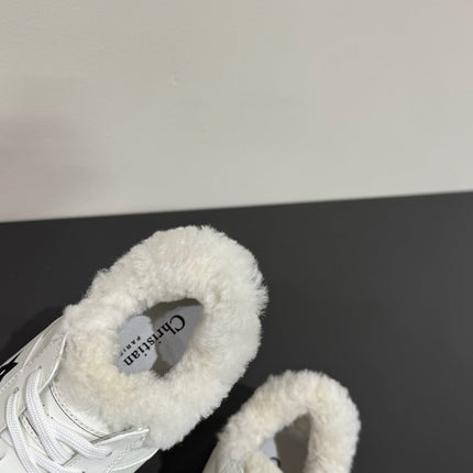 BLACK STAR SNEAKER WHITE CALFSKIN AND SUEDE CALFSKIN WITH SHEARLING LINING