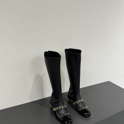 BELLE-D HEELED BOOT BLACK PATENT CALFSKIN