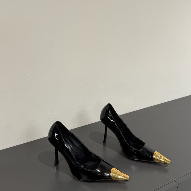JEANNE HIGH PUMPS IN BLACK PATENT CALFSKIN