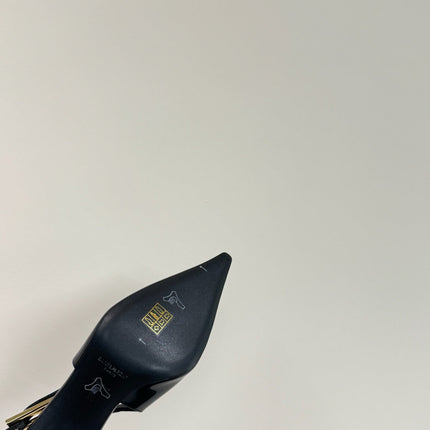 LEE SLINGBACK MID PUMPS IN BLACK SHINY CALFSKIN