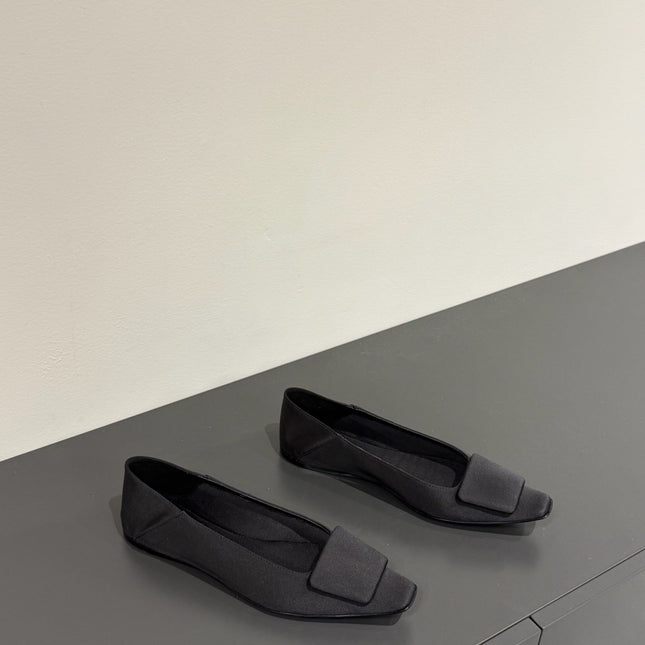 POPPY BALLET FLATS IN BLACK SILK