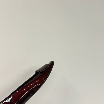 POPPY BALLET FLATS IN GARNET RED GLOSSY LAMBSKIN