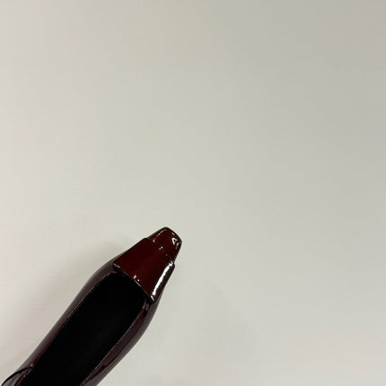 POPPY BALLET FLATS IN GARNET RED GLOSSY LAMBSKIN