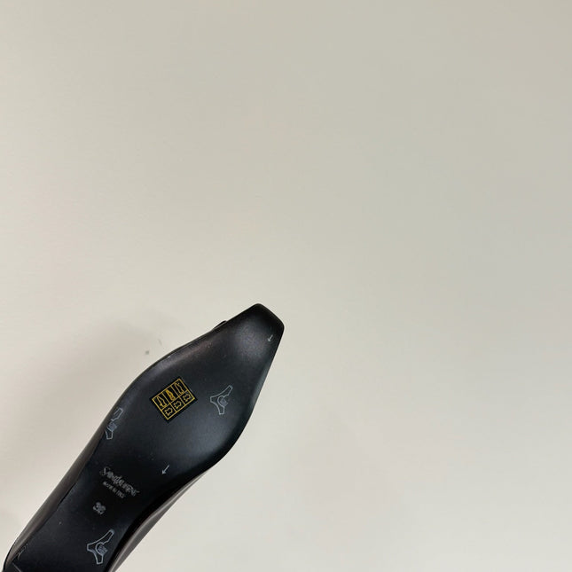 POPPY BALLET FLATS IN BLACK GLOSSY LAMBSKIN