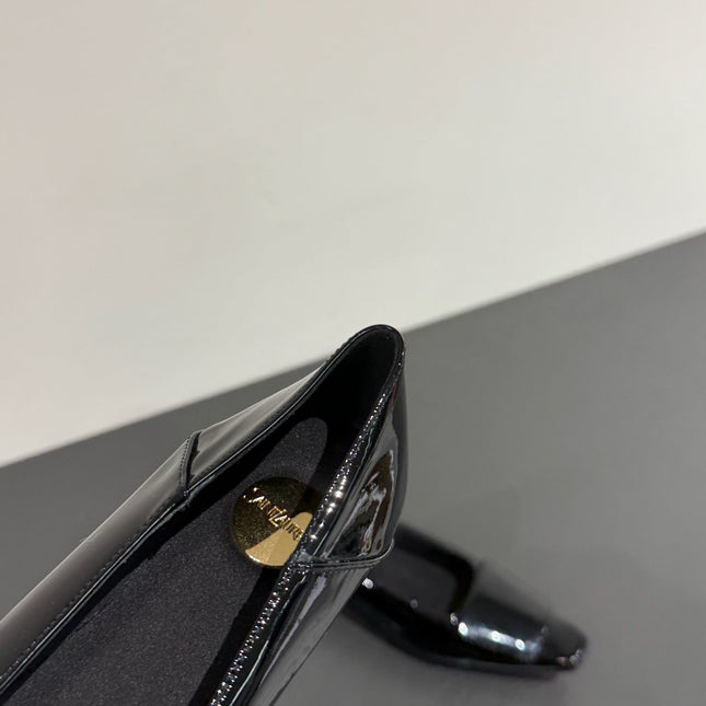 POPPY BALLET FLATS IN BLACK GLOSSY LAMBSKIN