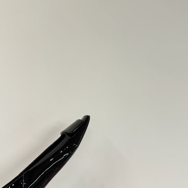 POPPY BALLET FLATS IN BLACK GLOSSY LAMBSKIN