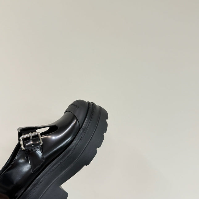 PLATFORM PATCHWWORK MARY JANE IN BLACK PATENT CALFSKIN