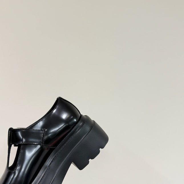 PLATFORM PATCHWWORK MARY JANE IN BLACK PATENT CALFSKIN