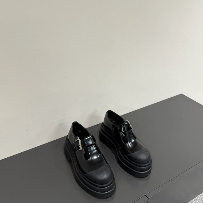 PLATFORM PATCHWWORK MARY JANE IN BLACK PATENT CALFSKIN