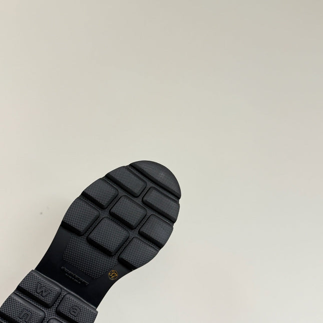 PLATFORM PATCHWWORK MARY JANE IN BLACK CALFSKIN