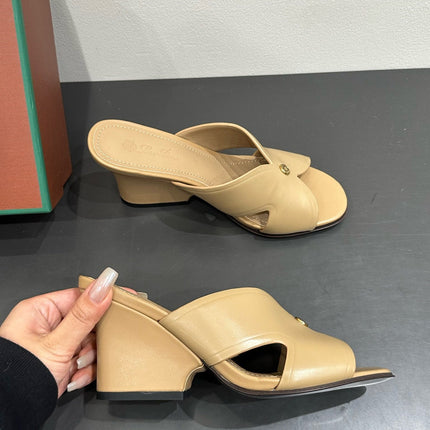 LP HIGH HEELS 25S IN WARM BEIGE LAMBSKIN