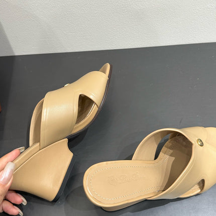 LP HIGH HEELS 25S IN WARM BEIGE LAMBSKIN