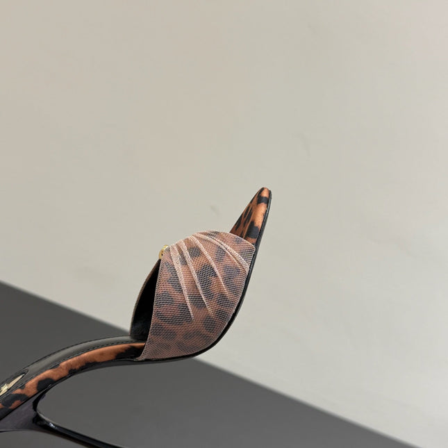 YSL HIGH HEEL 25S 100 MM IN LEOPARD PRINT LAMBSKIN