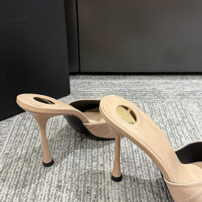 YSL HIGH HEEL 25S 100 MM IN BEIGE LAMBSKIN