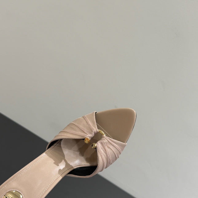 YSL HIGH HEEL 25S 100 MM IN BEIGE LAMBSKIN