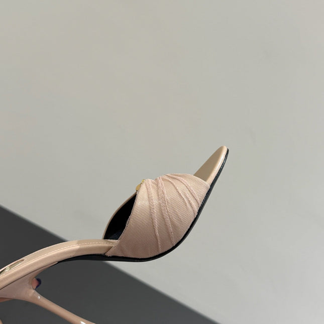 YSL HIGH HEEL 25S 100 MM IN BEIGE LAMBSKIN