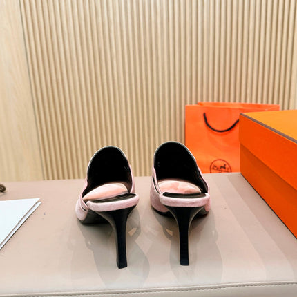 HEDEN MULE 80 LIGHT PINK SUEDE