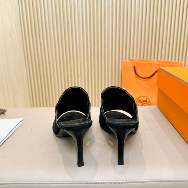 HEDEN MULE 80 BLACK SUEDE