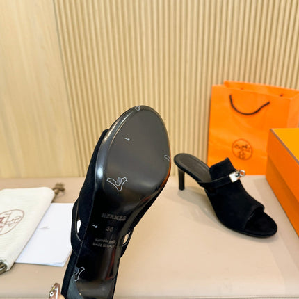 HEDEN MULE 80 BLACK SUEDE