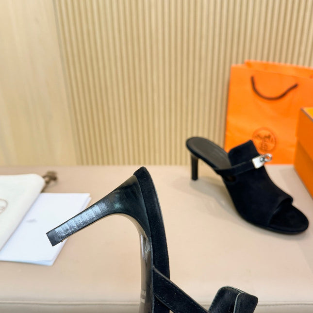 HEDEN MULE 80 BLACK SUEDE