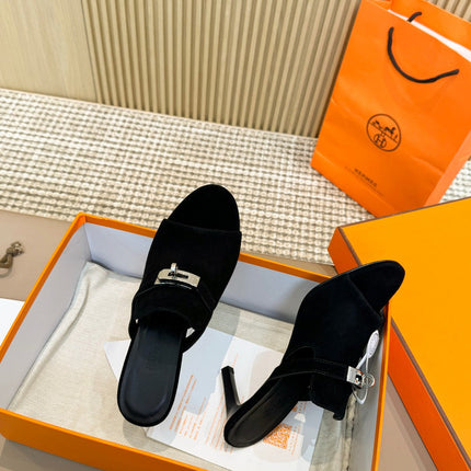 HEDEN MULE 80 BLACK SUEDE