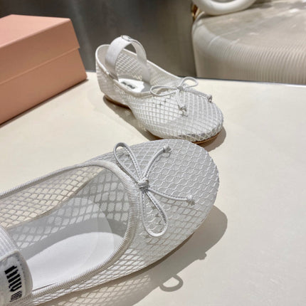 MARY JANE FLAT IN WHITE MESH