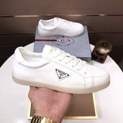 PRA TRAINER SHOES WHITE CREAM CALFSKIN
