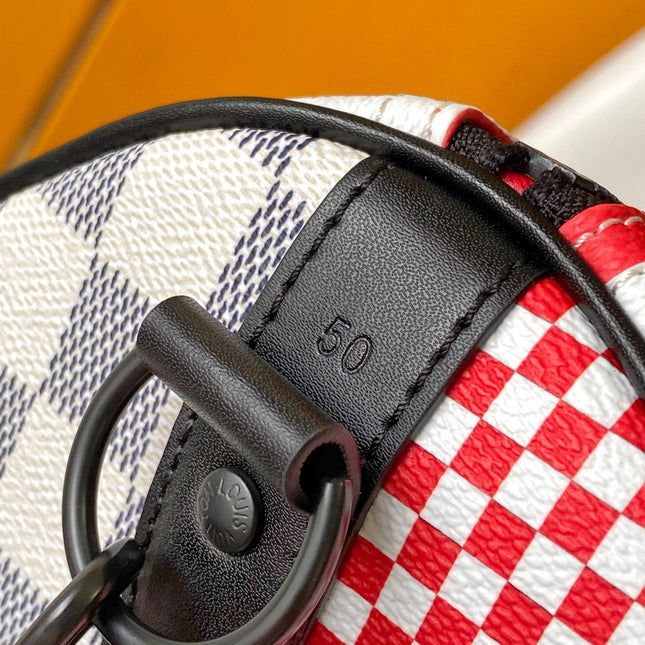 LV 25S SAC KEEPALL BANDOULIÈRE 50 IN MULTICOLOR CANVAS AND CALFSKIN TRIM