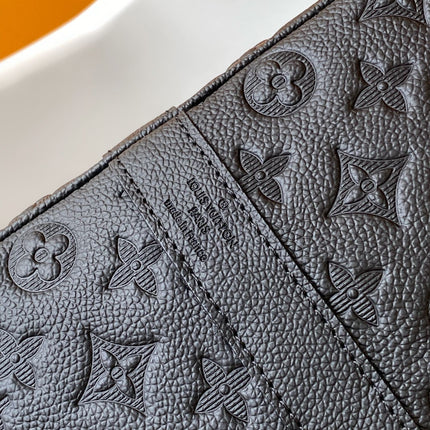 LV 25S KEEPALL BANDOULIÈRE BAG 50 IN BLACK EMBOSSED TAURILLON CALFSKIN MONOGRAM