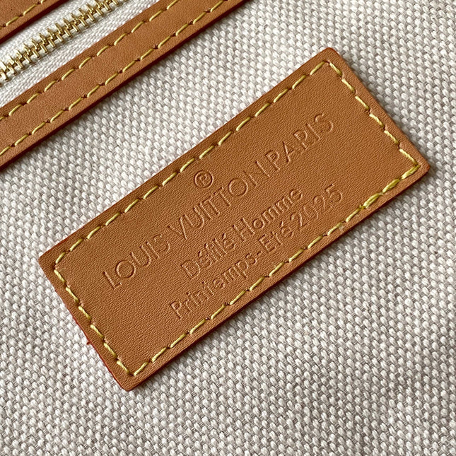 LV 25S KEEPALL 50 MONOGRAM CRYSTALS IN DARK PURPLE CANVAS AND CALFSKIN TRIM