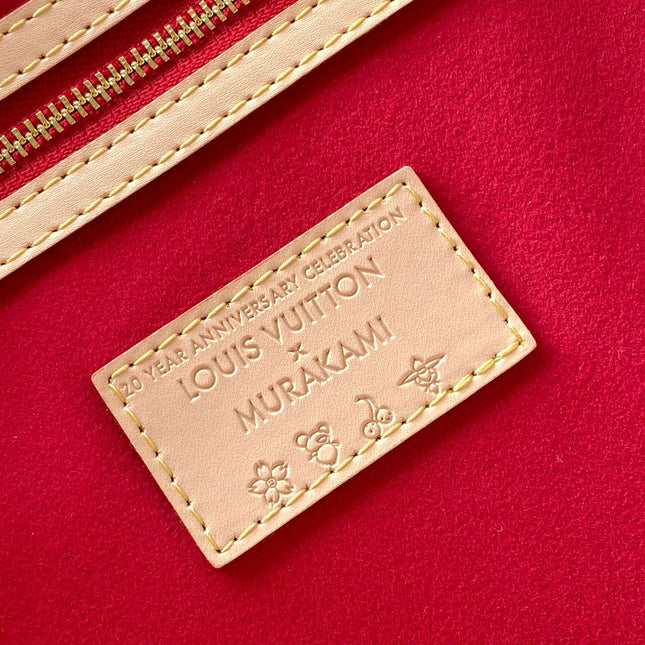 KEEPALL BANDOULIÈRE 45 IN WHITE AND RED CALFSKIN