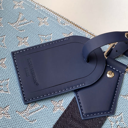 LV 25S KEEPALL BANDOULIÈRE BAG 50 IN BLUE MONOGRAM HERITAGE CALFSKIN