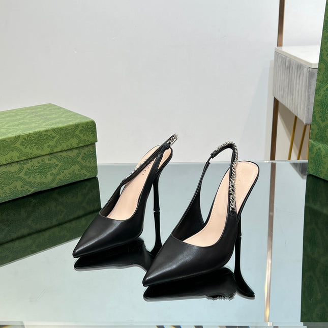 GG SIGNORIA SLINGBACK PUMP BLACK LAMBSKIN