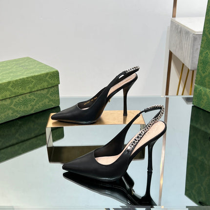 GG SIGNORIA SLINGBACK PUMP BLACK LAMBSKIN