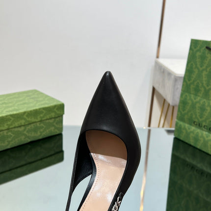 GG SIGNORIA SLINGBACK PUMP BLACK LAMBSKIN