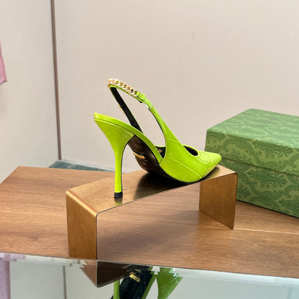 GG SIGNORIA SLINGBACK PUMP CHARTREUSE CALFSKIN