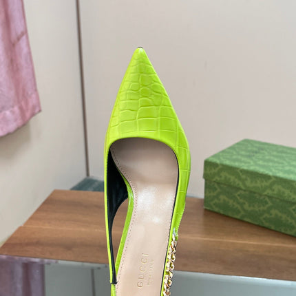 GG SIGNORIA SLINGBACK PUMP CHARTREUSE CALFSKIN