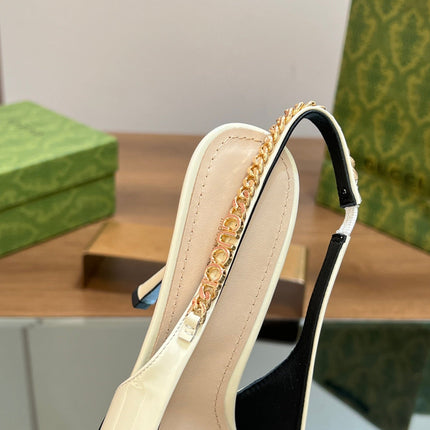 GG SIGNORIA SLINGBACK PUMP WHITE LAMBSKIN