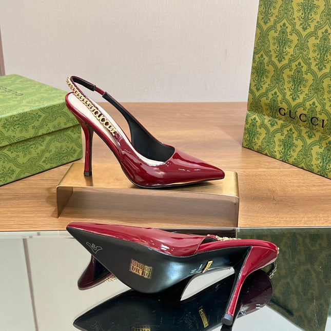 GG SIGNORIA SLINGBACK PUMP BLOOD LAMBSKIN