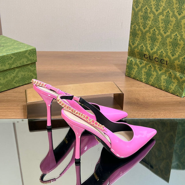 GG SIGNORIA SLINGBACK PUMP BRIGHT PINK LAMBSKIN