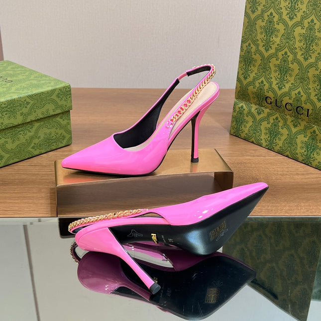 GG SIGNORIA SLINGBACK PUMP BRIGHT PINK LAMBSKIN