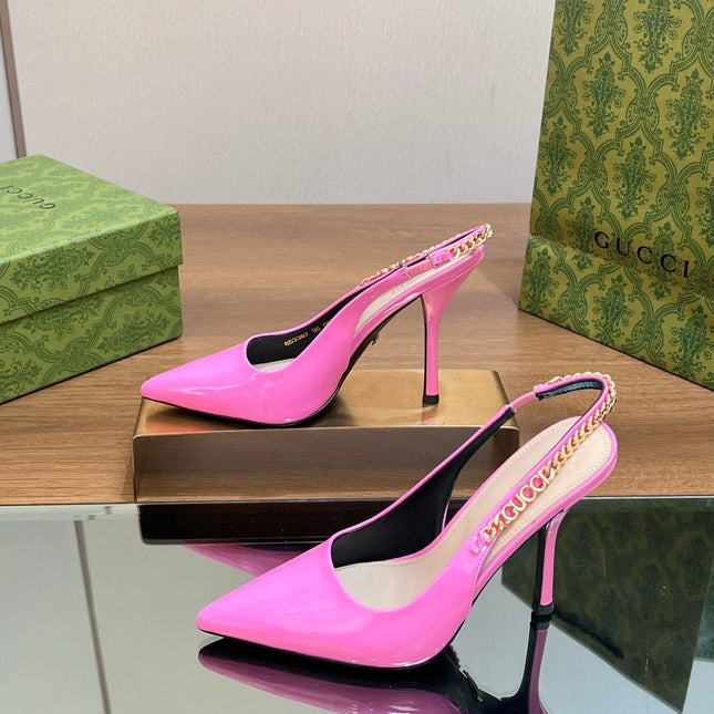 GG SIGNORIA SLINGBACK PUMP BRIGHT PINK LAMBSKIN