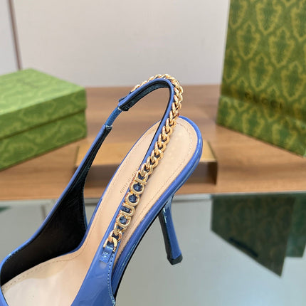 GG SIGNORIA SLINGBACK PUMP SAPPHIRE LAMBSKIN