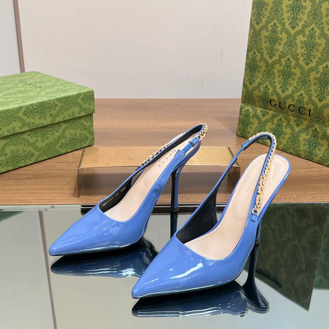 GG SIGNORIA SLINGBACK PUMP SAPPHIRE LAMBSKIN
