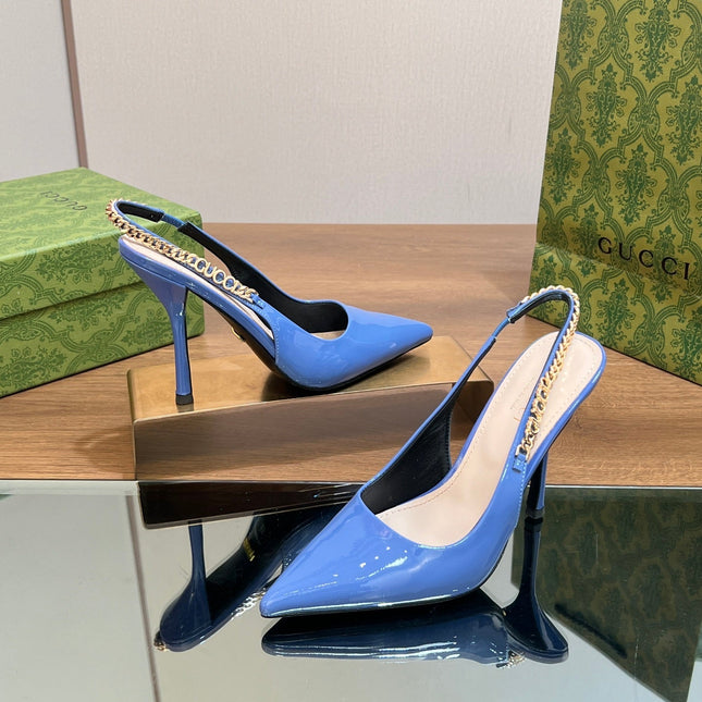 GG SIGNORIA SLINGBACK PUMP SAPPHIRE LAMBSKIN