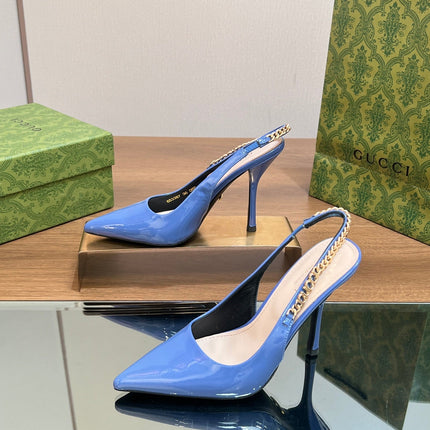 GG SIGNORIA SLINGBACK PUMP SAPPHIRE LAMBSKIN